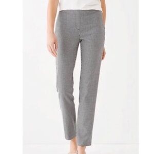 J.Jill Womn 10 Black White Gingham Elastic Waist Straight Leg Pull-On Ankle Pant